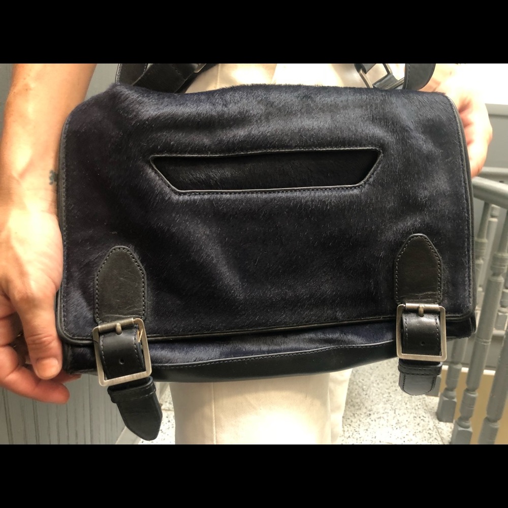 Theyskens’ Theory calf hair messenger bag